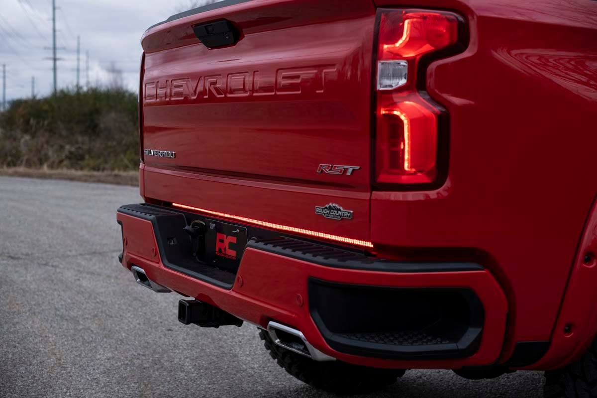 Nissan Titan Multi Function LED Tailgate Light Strip - Rear - Rough Country - Quad Row - Red and White - '04-'19